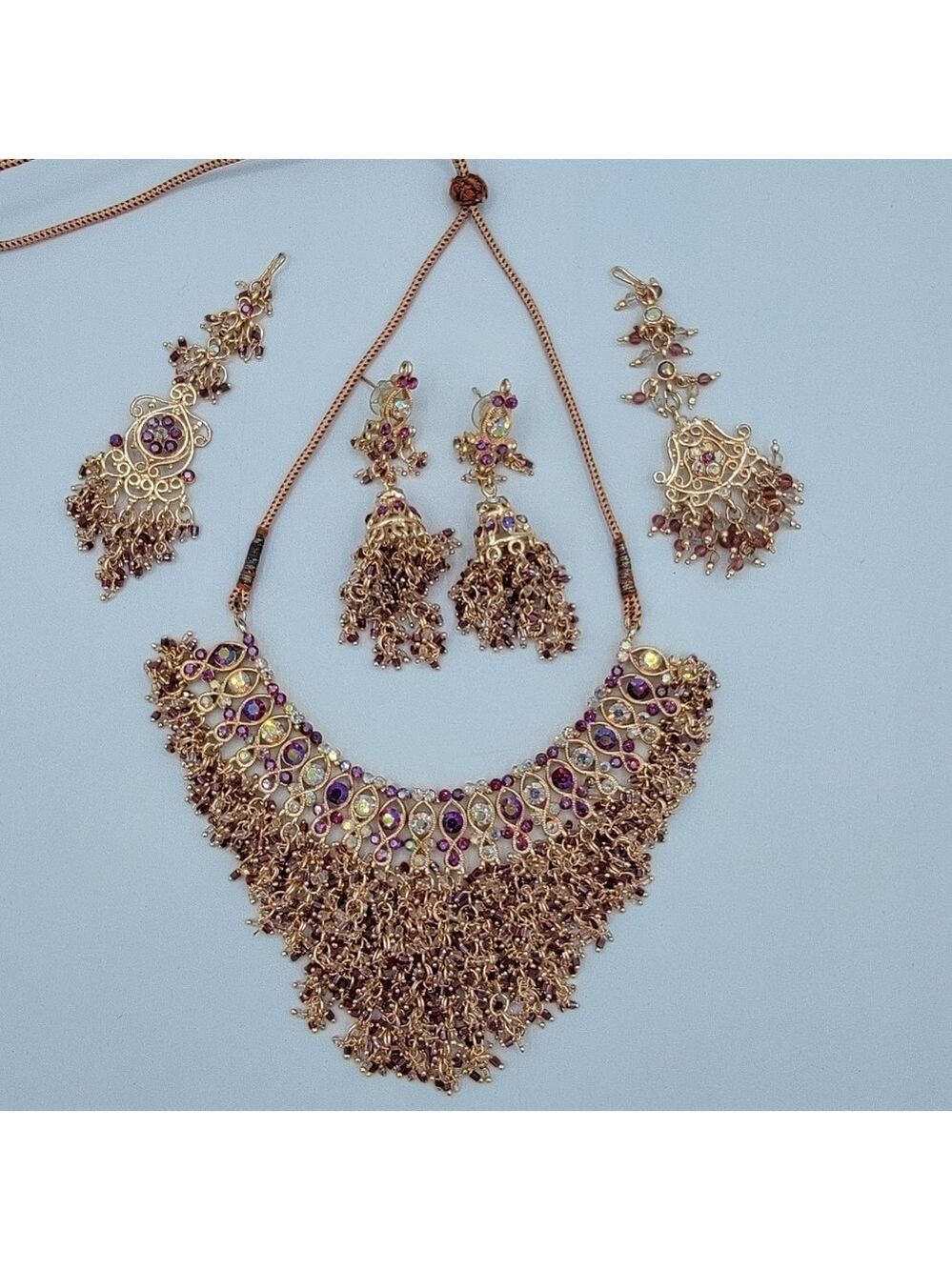 Bridal Jewelry Set Necklace Earrings Hairpieces #2090